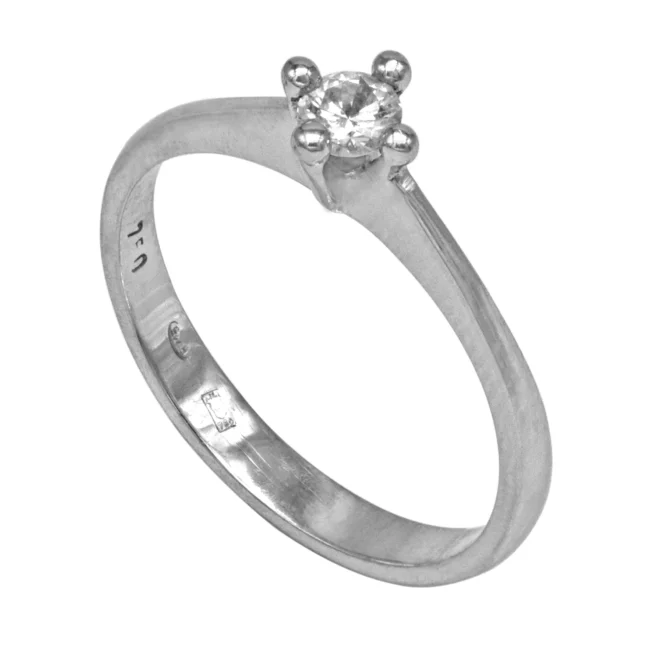 Inel aur alb 18K cu diamant