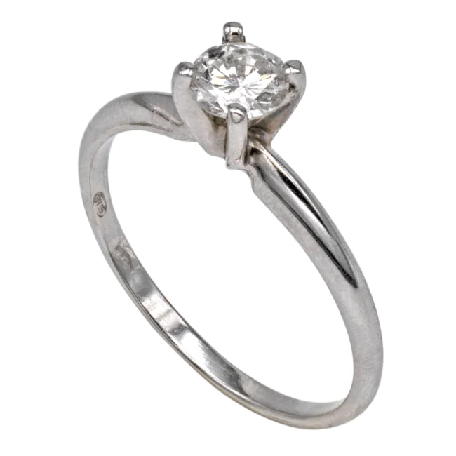 Inel aur alb 18K cu diamant