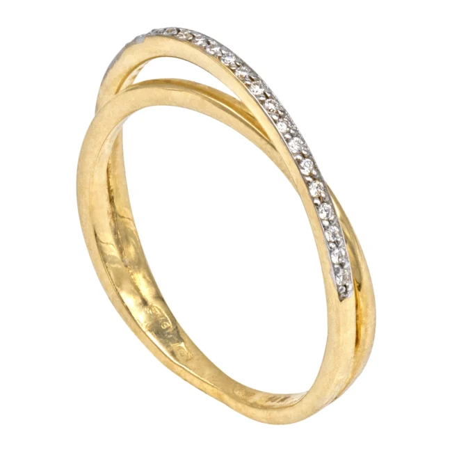 Inel aur galben 14K cu diamante